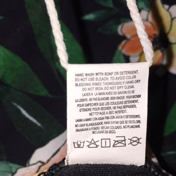 Cupshe Orange Green Black Striped Floral Swimsuit Bathing Suit Size Small - Picture 9 of 13